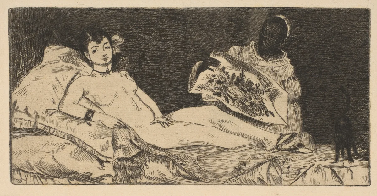 Olympia (small plate) by Edouard Manet, print, 1867