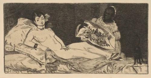 Olympia (small plate) by Edouard Manet, print, 1867