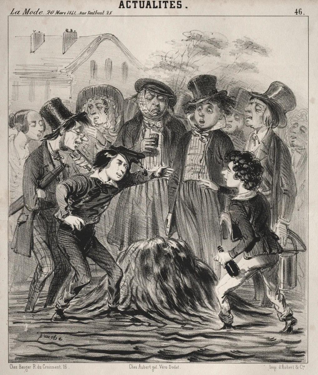 Actualitès: Ha hé Felix! arrive donc vite! by Clémente Pruche, print, 1841