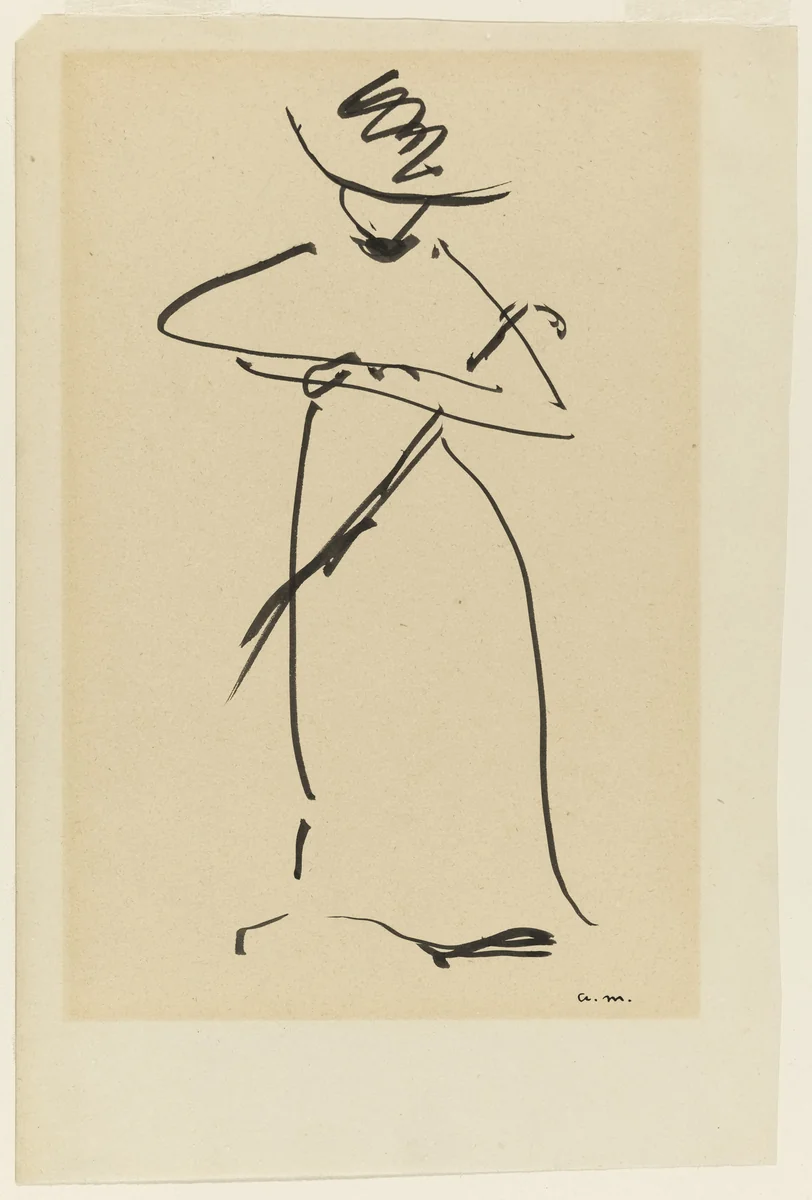 Woman with Umbrella by Albert Marquet, drawing, 1900