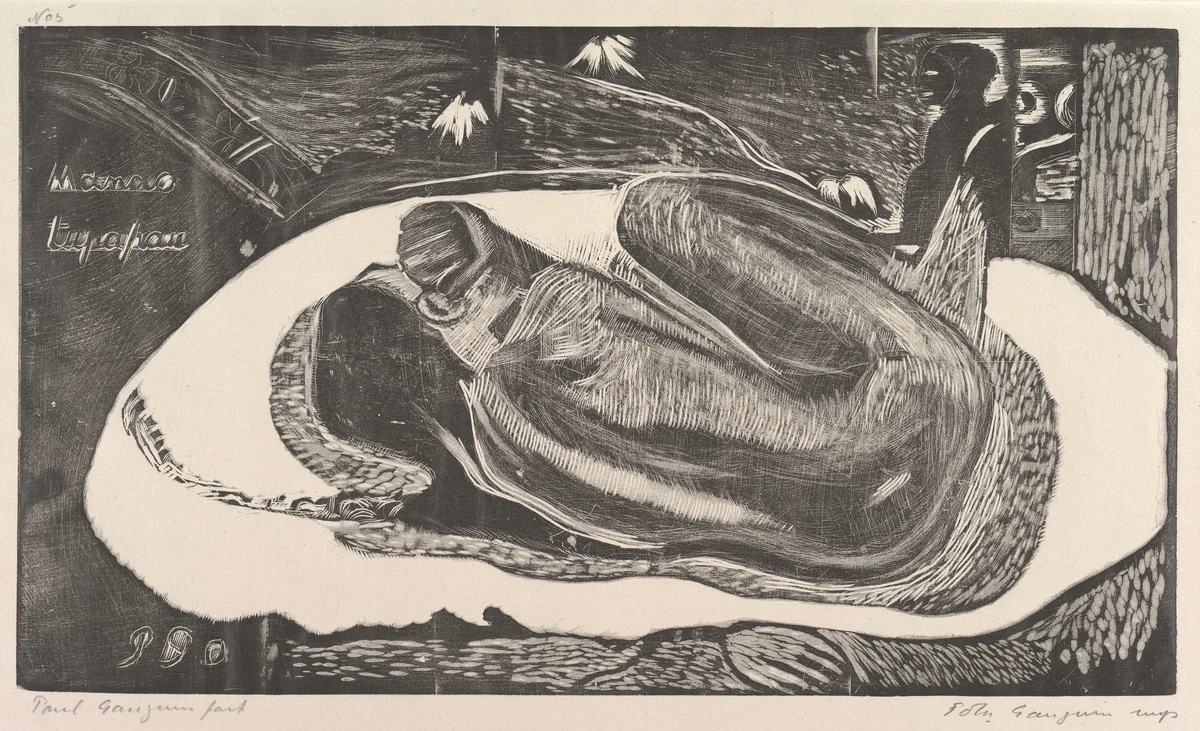 Spirit of the Dead Watching (Manao Tupapau), from Fragrance (Noa Noa) by Paul Gauguin, print, 1893-1894