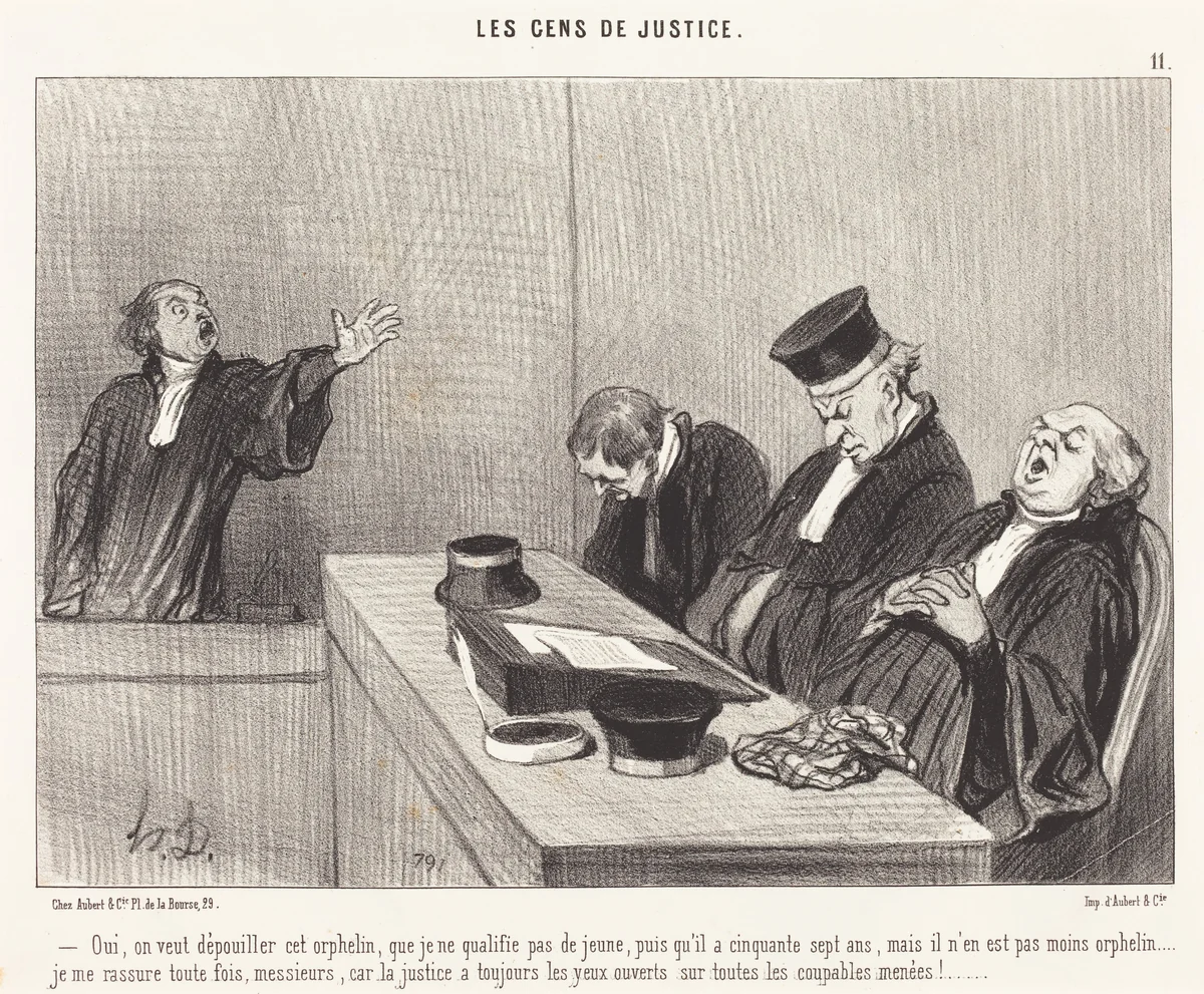 Oui, on veut dépouiller cet orphelin... by Honoré Daumier, print, 1845