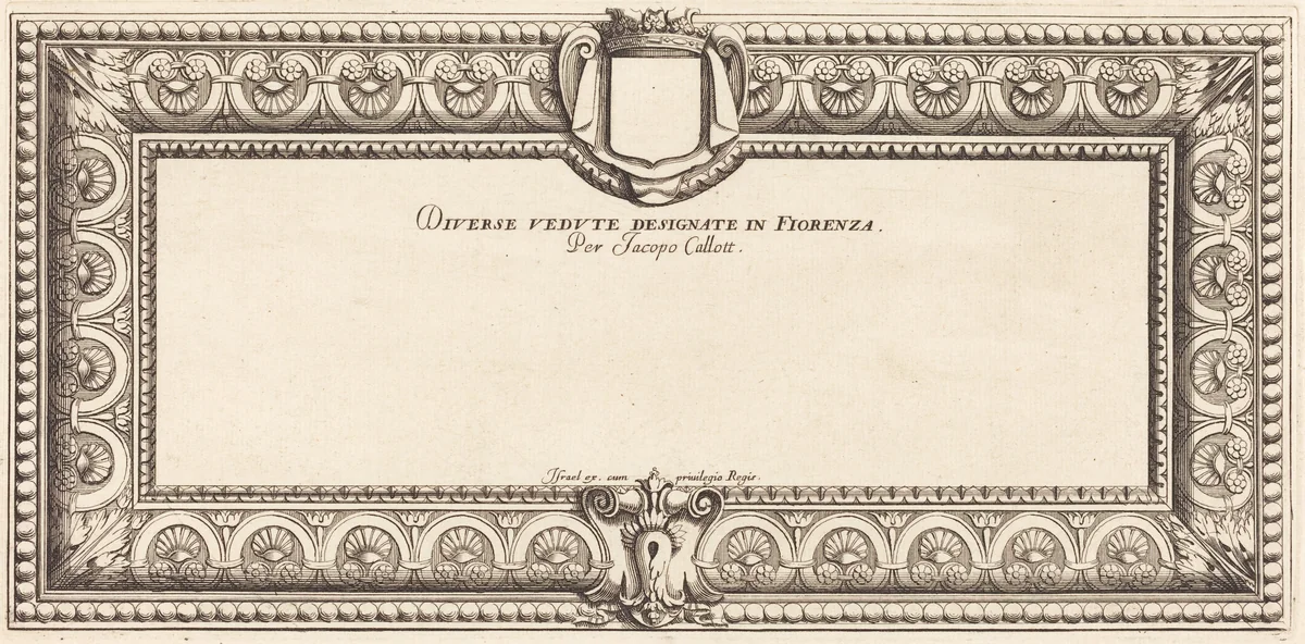 Title Page for Callot's "Various Italian Landscapes" by François Collignon, print, 1630