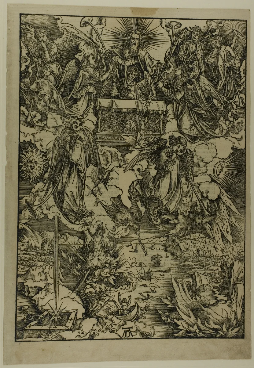 The Seven Trumpets, from The Apocalypse by Albrecht Dürer, print, 1496-1498