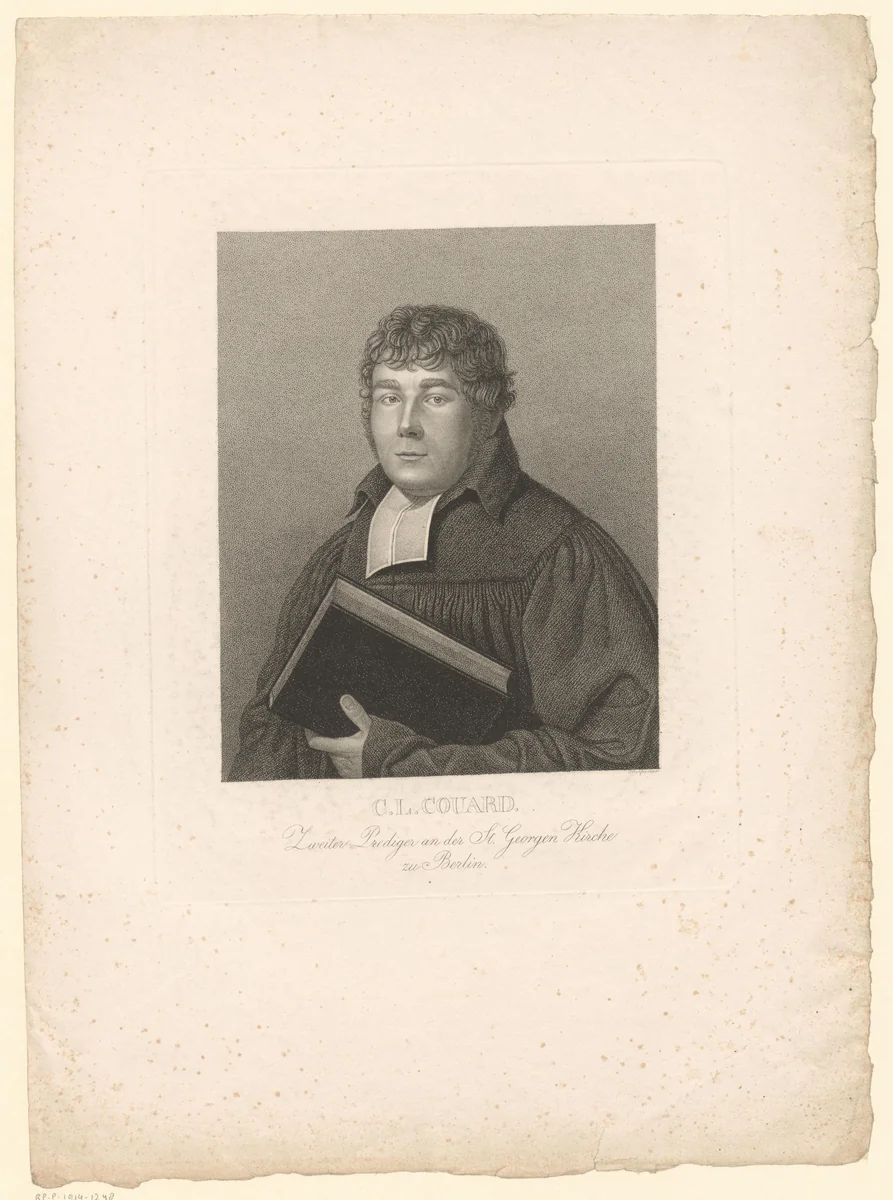 Portret van Christian Ludwig Couard by Ferdinand Berger, print, 1819-1844
