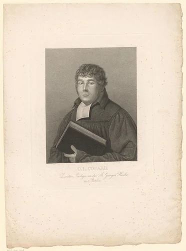 Portret van Christian Ludwig Couard by Ferdinand Berger, print, 1819-1844
