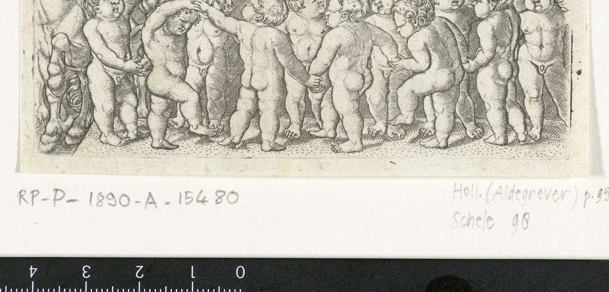 Dansende kinderen by Unknown, print, 1537-1555