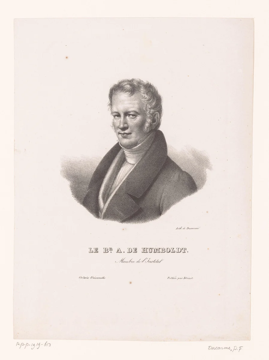 Portret van Alexander von Humboldt by anonymous, print, 1820-1829