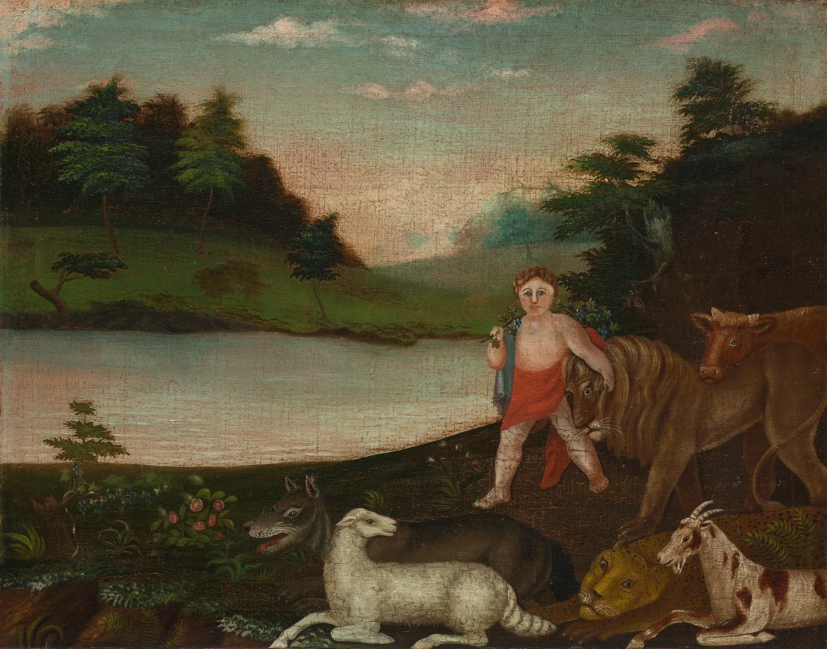 The Peaceable Kingdom by Edward Hicks, painting, 1816-1818