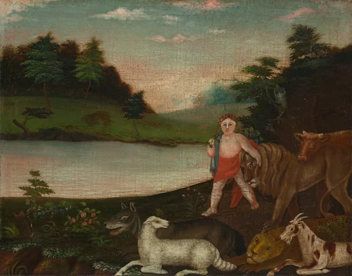 The Peaceable Kingdom by Edward Hicks, painting, 1816-1818