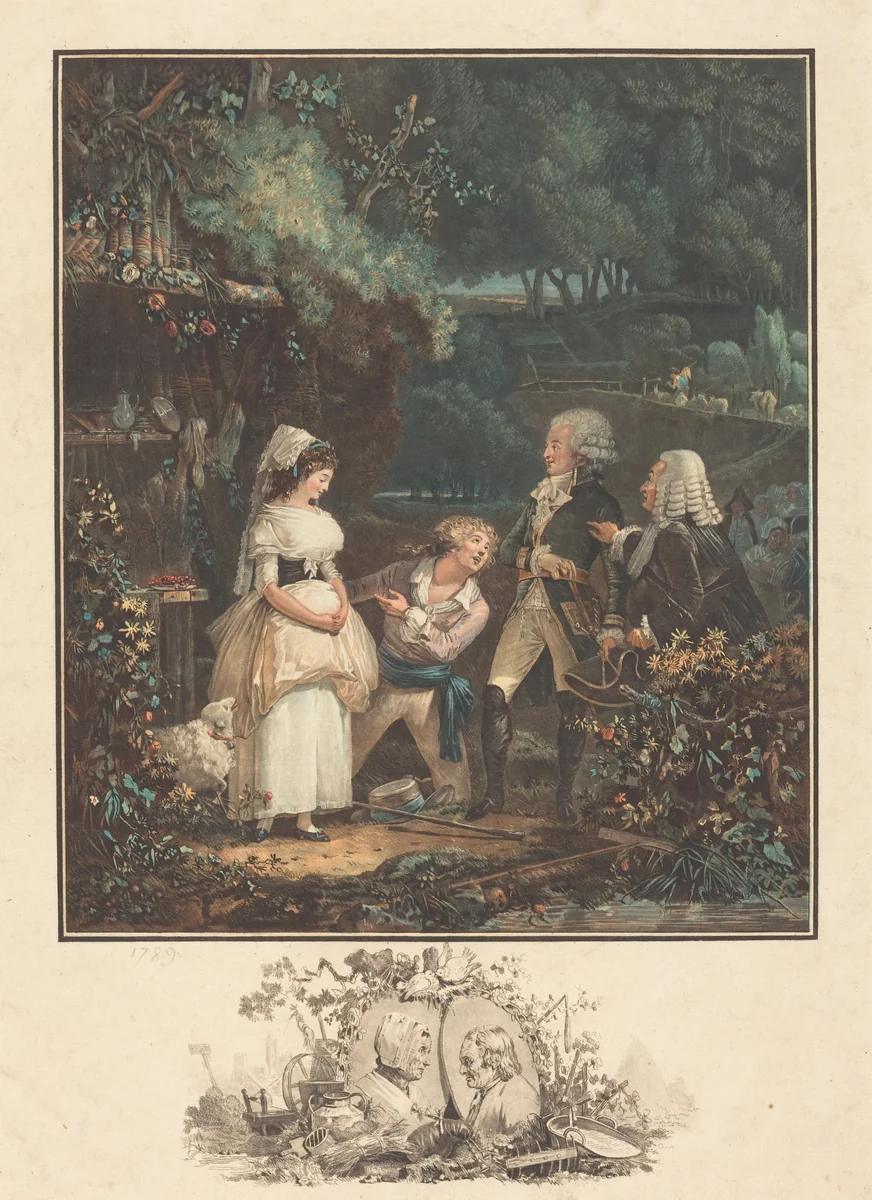 Annette et Lubin by Philibert Louis Debucourt, print, 1789