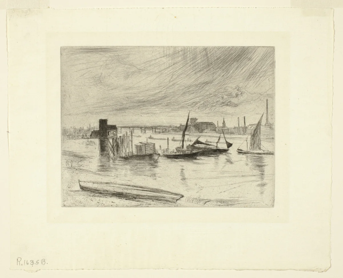 Battersea Dawn (Cadogan Pier) by James McNeill Whistler, print, 1863