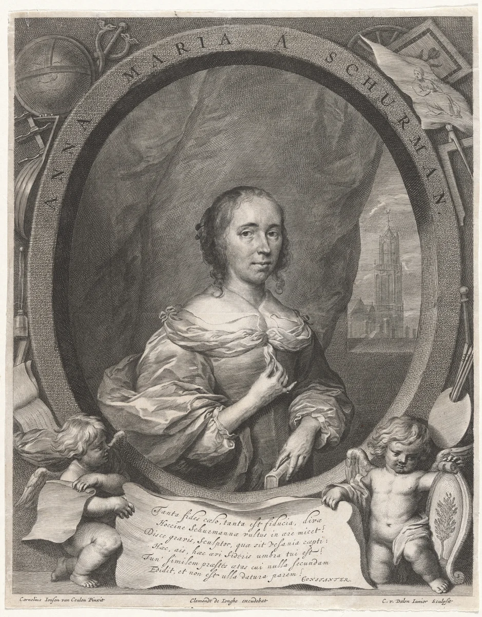 Anna Maria van Schurman by Cornelis van Dalen
Cornelis Jonson van Ceulen
Clement de Jonghe, print, 1657