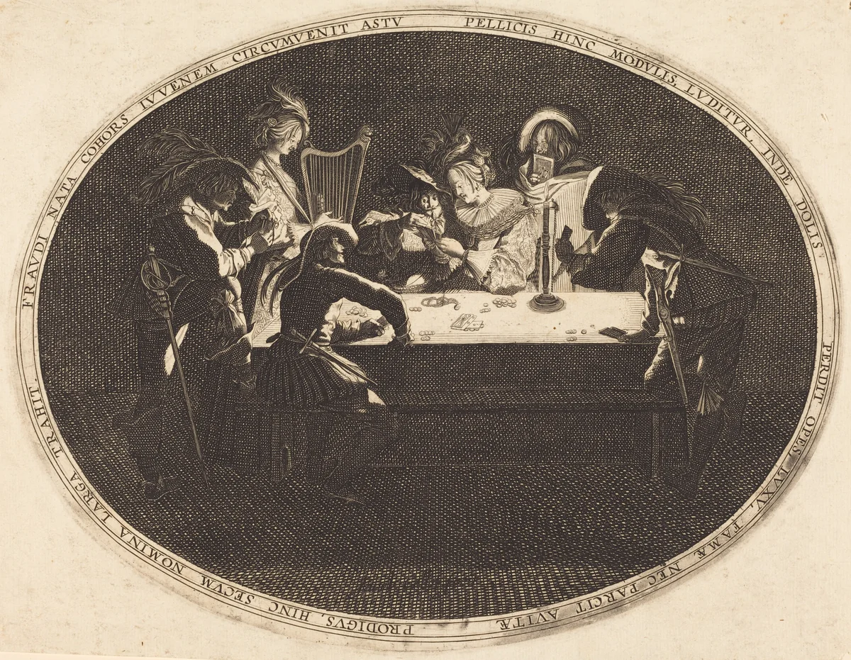 The Card Players by Jacques Callot, print, 1628-1699