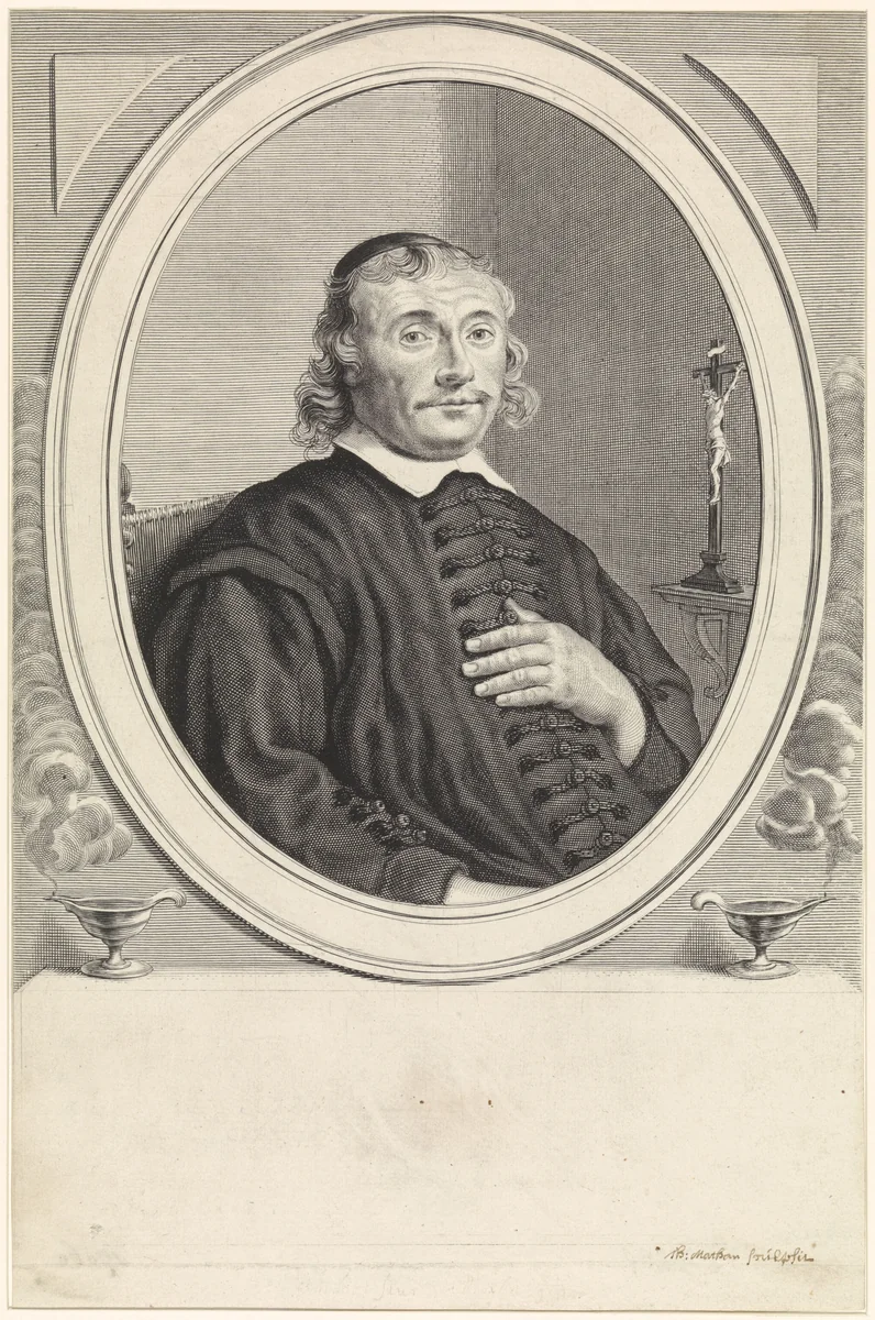 Portret van Ambrosius Plettenbergh by Theodor Matham, print, 1663-1676