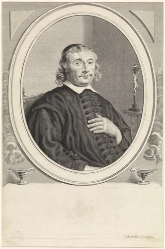 Portret van Ambrosius Plettenbergh by Theodor Matham, print, 1663-1676