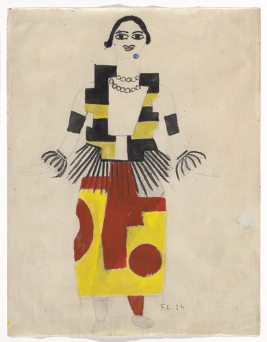 A Skater. Costume design for the ballet Skating Rink by Fernand Léger, drawing, 1924