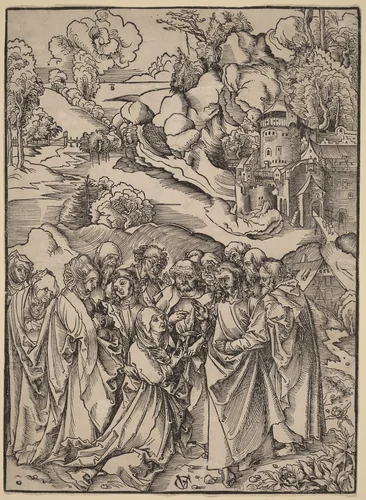 Christ and the Apostles and the Holy Women by Urs Graf, print, 1485-1529