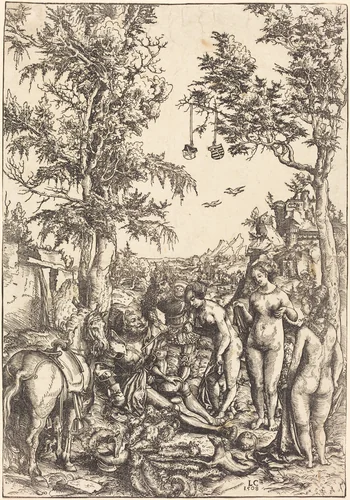 The Judgment of Paris by Lucas Cranach, print, 1508