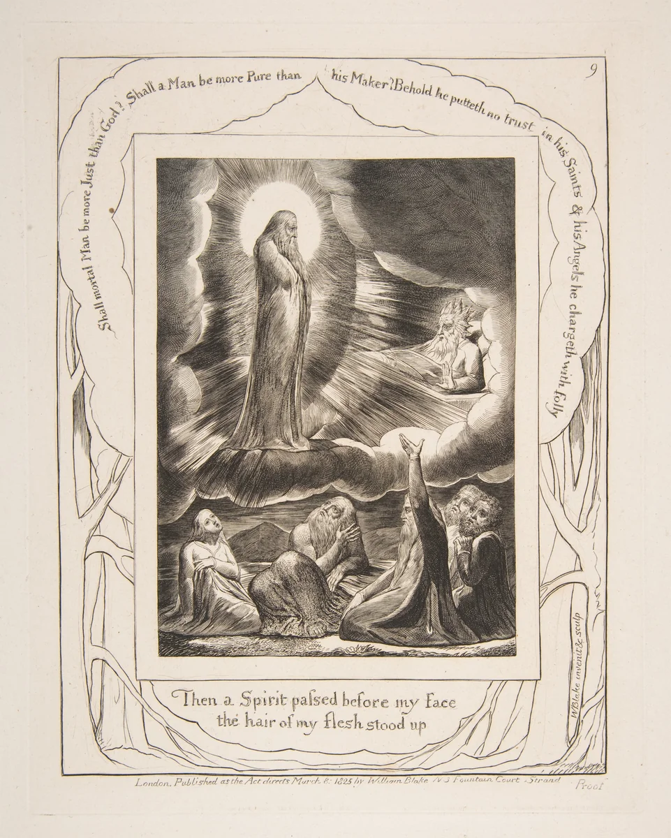 The Vision of Eliphaz by William Blake, print, 1825-1826