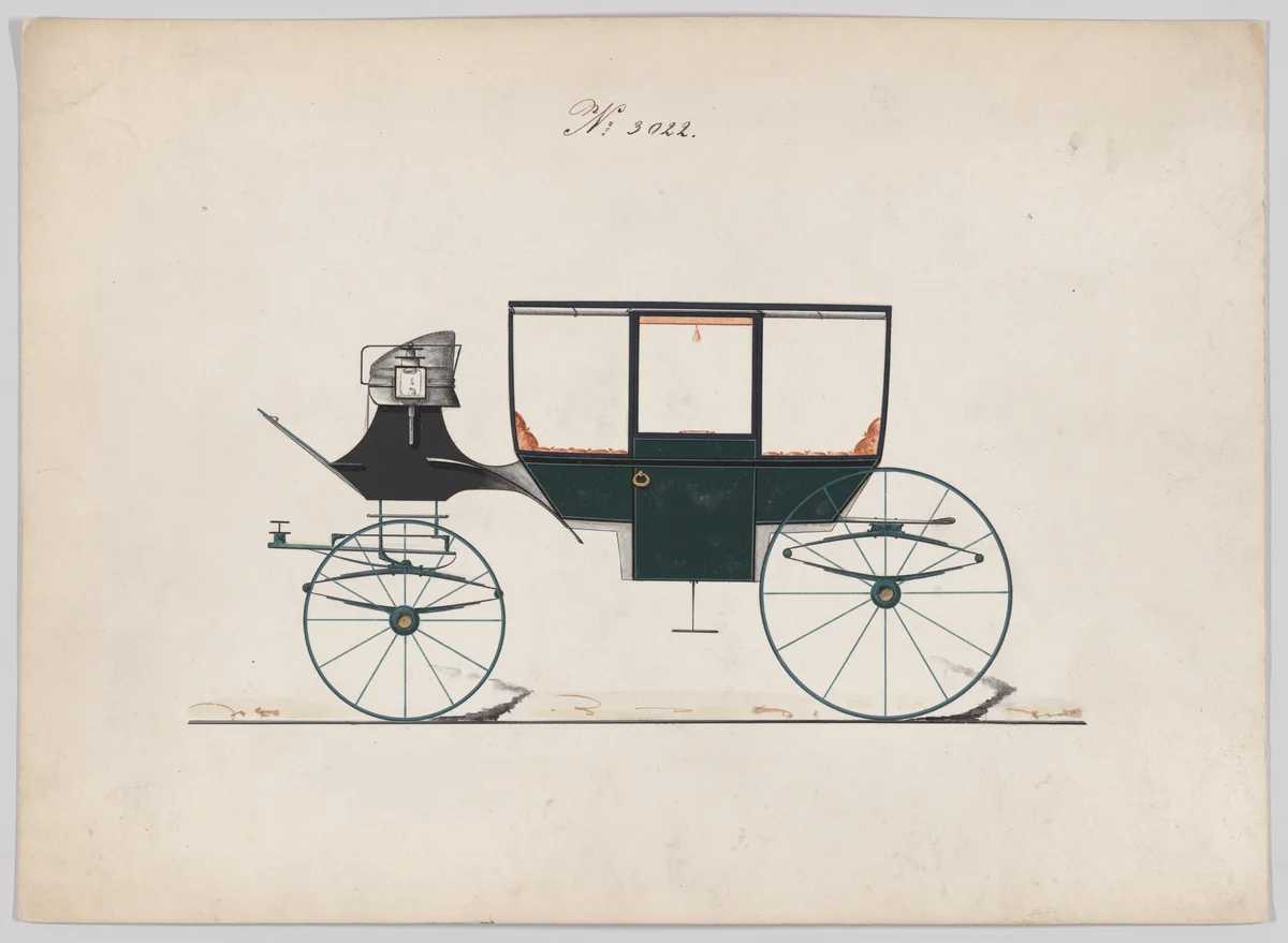 Coach #3022 by Brewster & Co., drawing, 1874