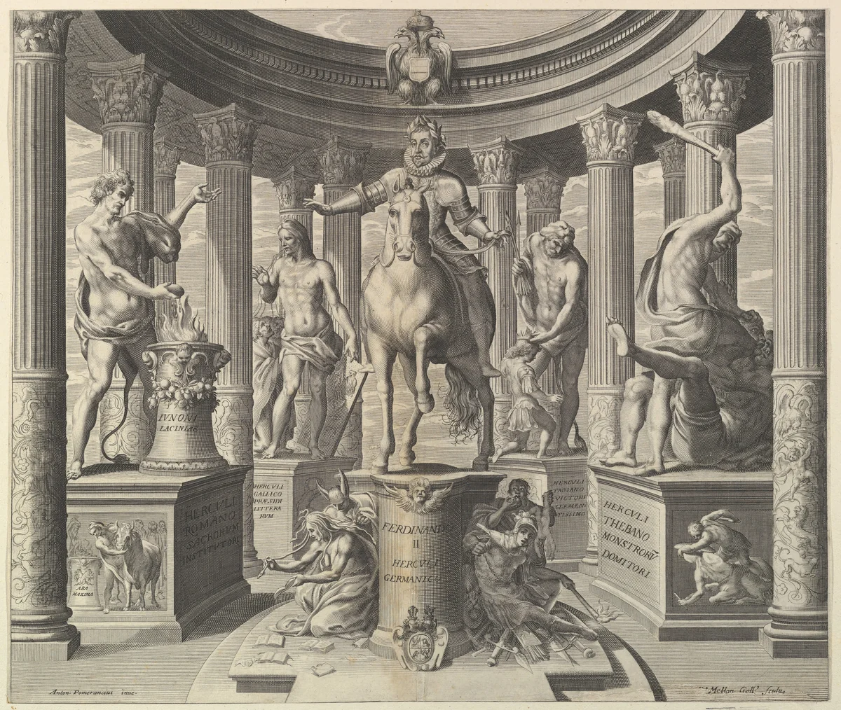 Allegory on the Glory of Emperor Ferdinand II by Antonio Circignano, print, 1600-1640