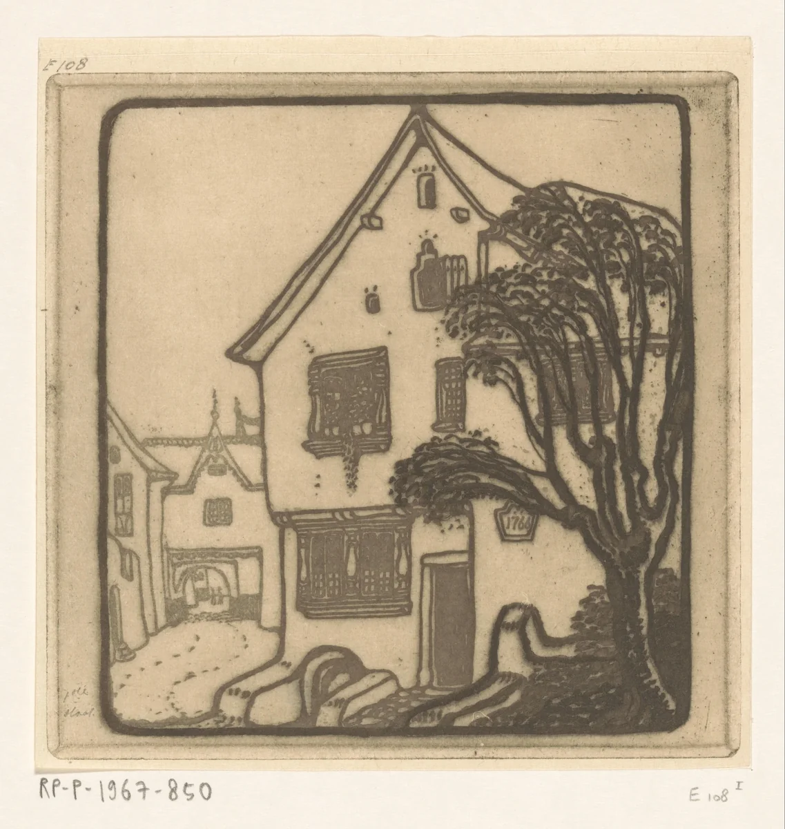 Straat in een stad aan de Moezel by Wijnand Otto Jan Nieuwenkamp, print, 1910