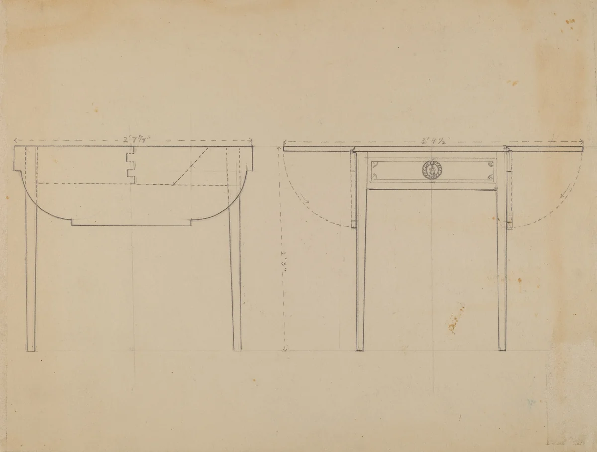 Table by Bernard Gussow, index of american design, 1935-1942