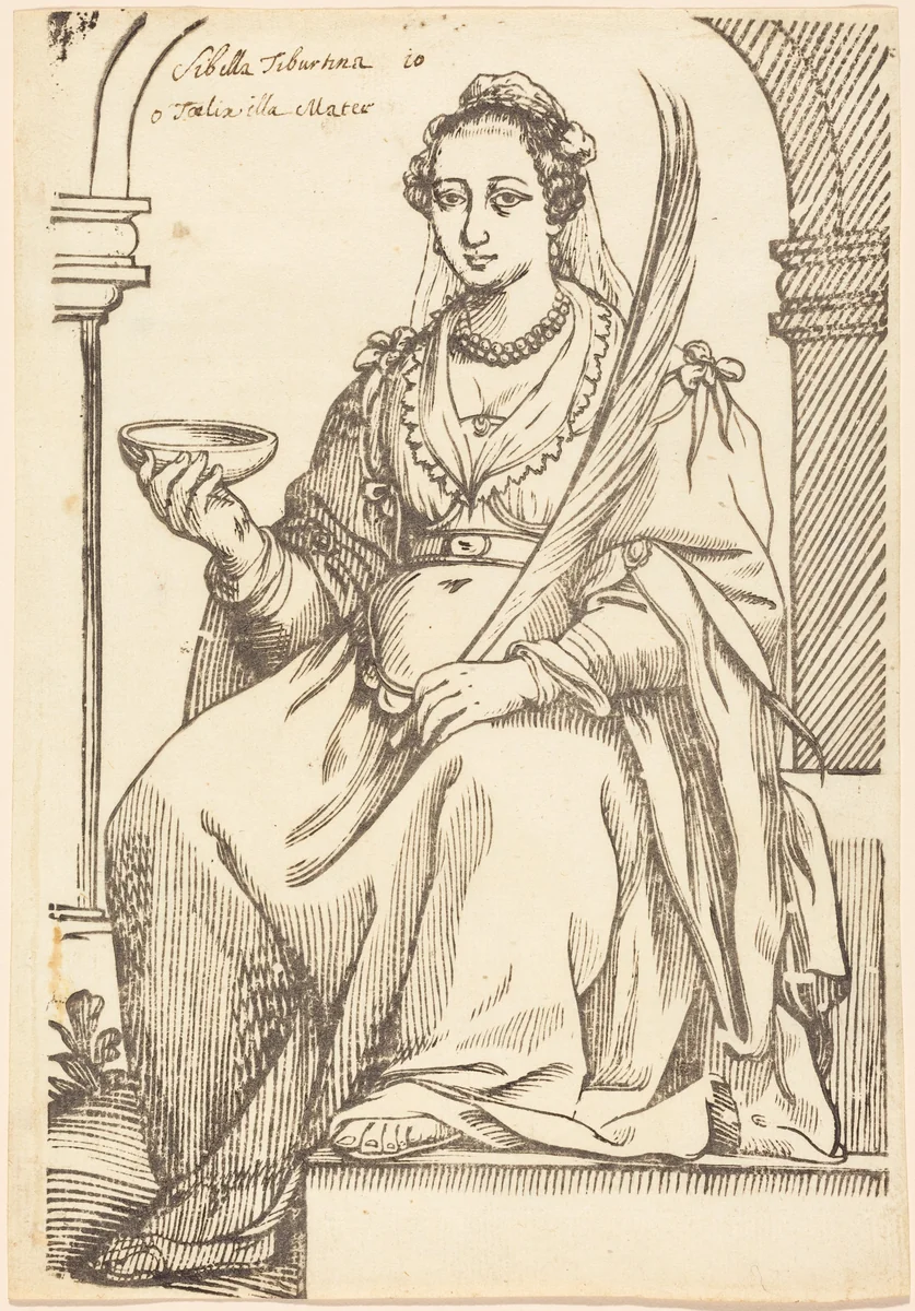 Sibylla Tiburtina by Paul Maupin, Jacques Stella, print, 1620-1630