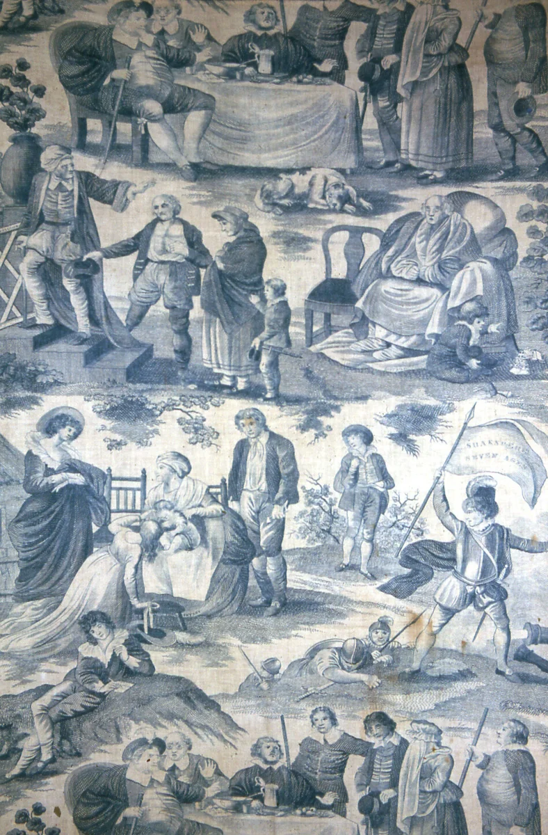 Shakespeare's Seven Ages (of Man) (Furnishing Fabric) by John Slack, textile, 1801-1820