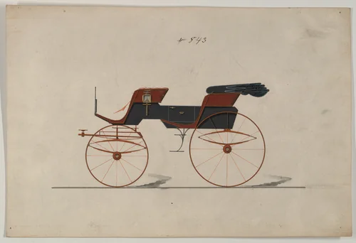 Design for Phaeton, no. 843 by Brewster & Co., drawing, 1850-1874