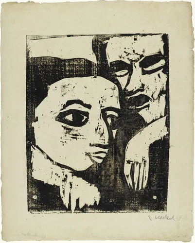 Two People (Zwei Menschen) by Erich Heckel, print, 1909