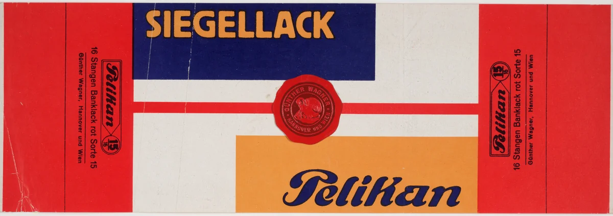 Packaging for Pelikan Sealing Wax (Siegellack Pelikan) by El Lissitzky, design, 1924