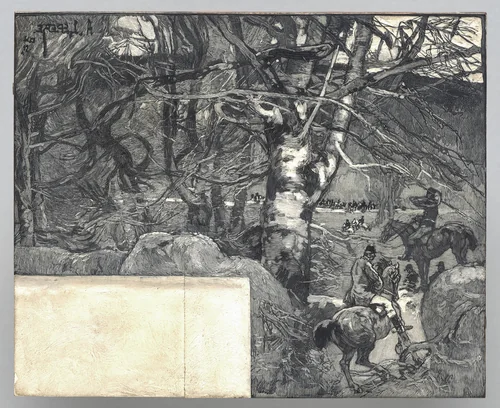 Une Chasse à Courre, Mont Gérard by Auguste Louis Lepère, print, 1887