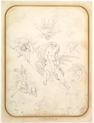 Last Judgment, after Michelangelo by Tommaso Piroli, drawing, 1752-1824