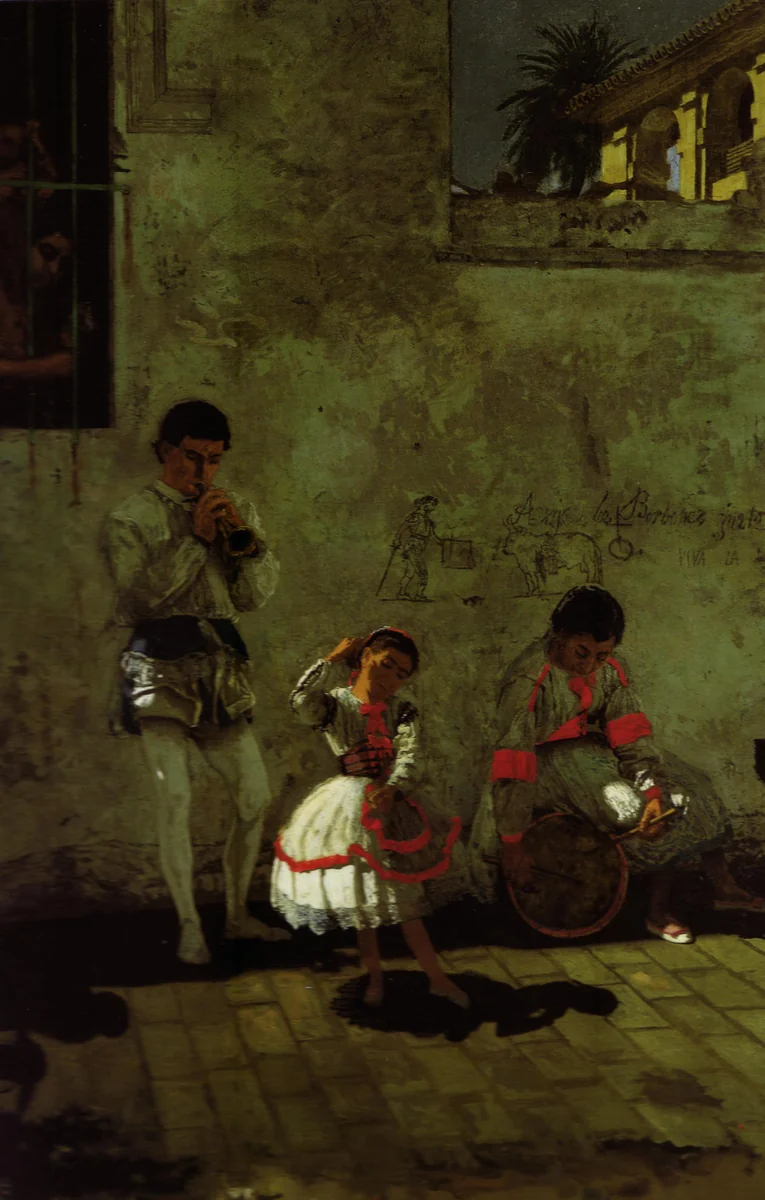 A Street Scene in Seville by Thomas Eakins, artwork, 1870