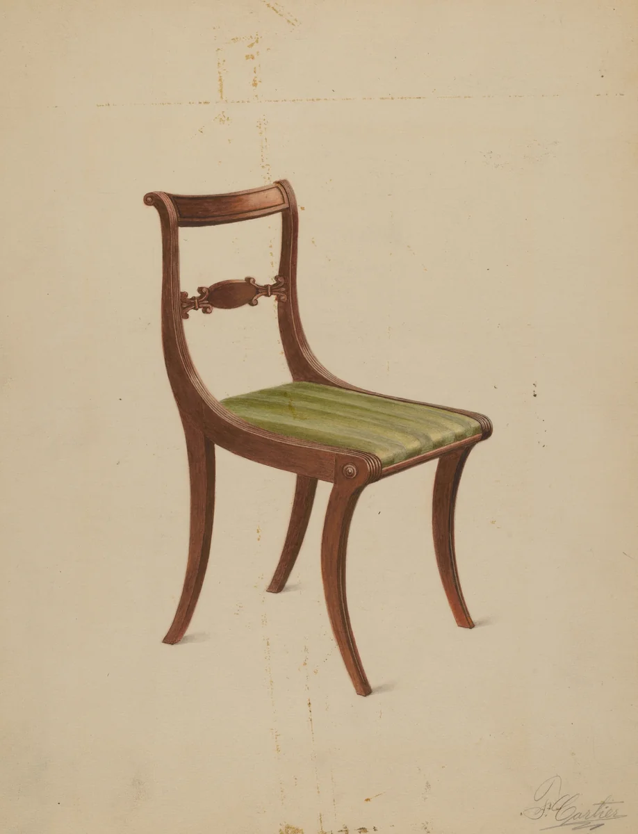 Side Chair by Ferdinand Cartier, index of american design, 1936