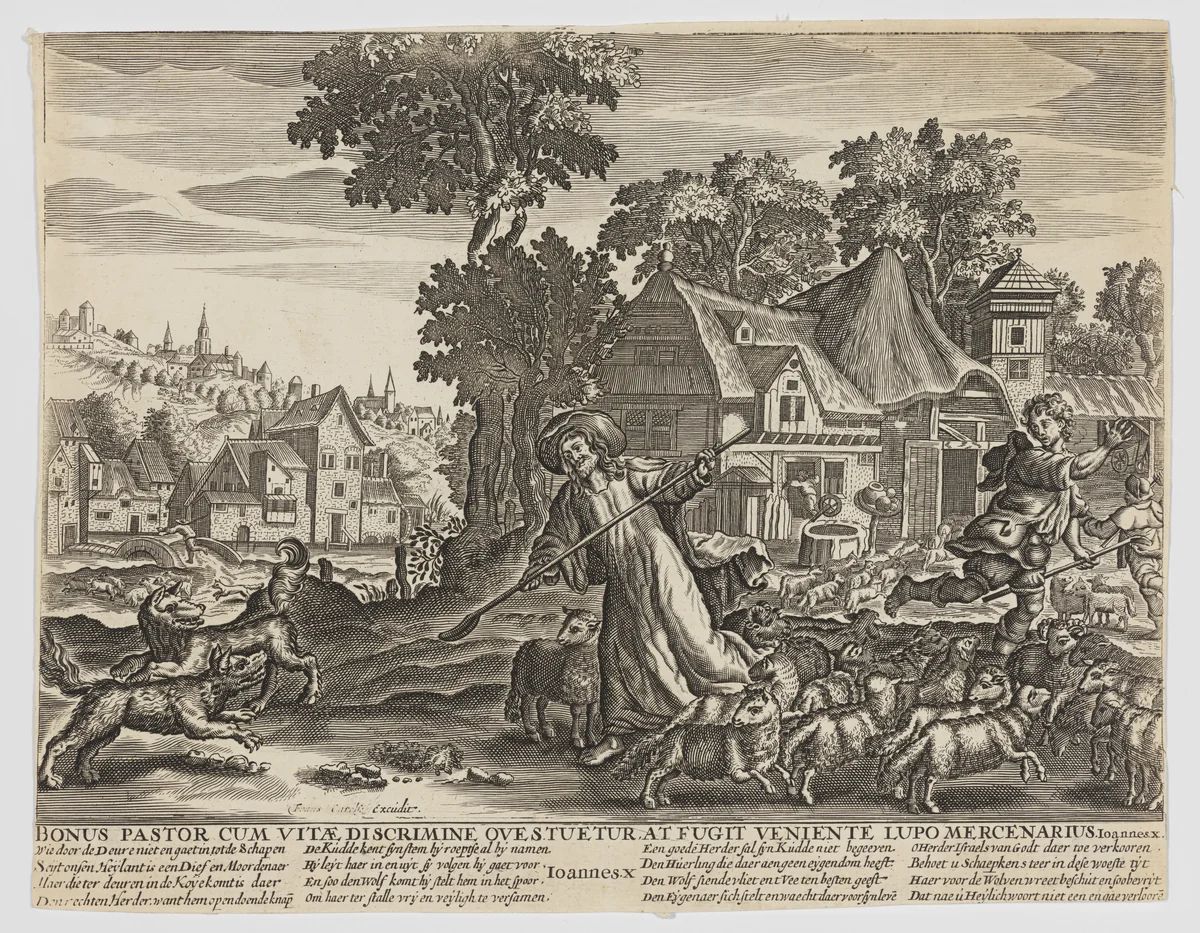 Christ as the Good Shepherd by anonymous, print, 1652