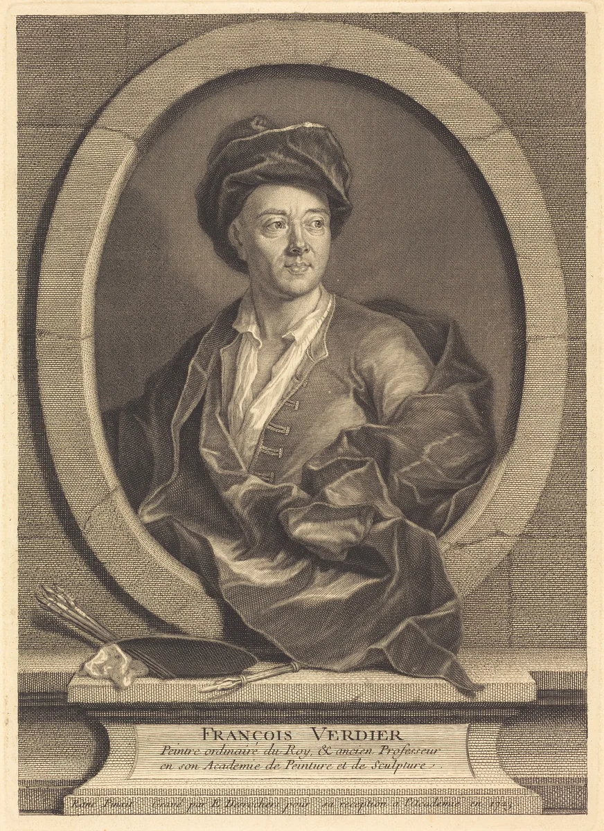 Francois Verdier by Etienne Desrochers; Jean Ranc, print, 1723