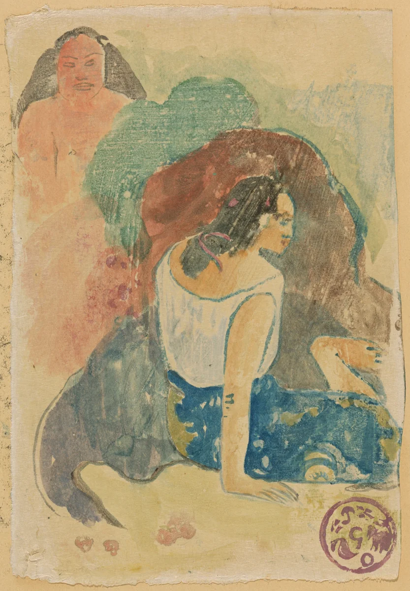 Arearea no Varua Ino (Words of the Devil) [recto] by Paul Gauguin, print, 1894