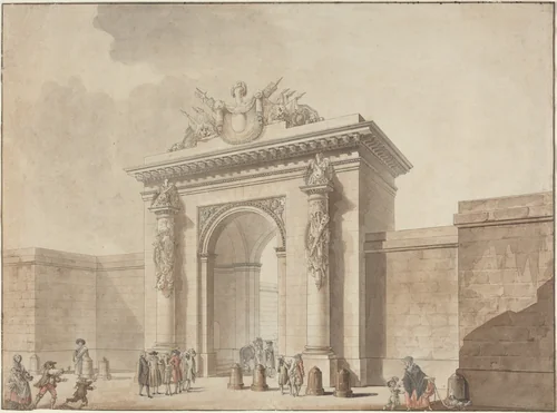 Portal of the Hôtel d'Uzès, rue Montmartre, Paris by Claude Nicolas Ledoux, drawing, 1768-1784