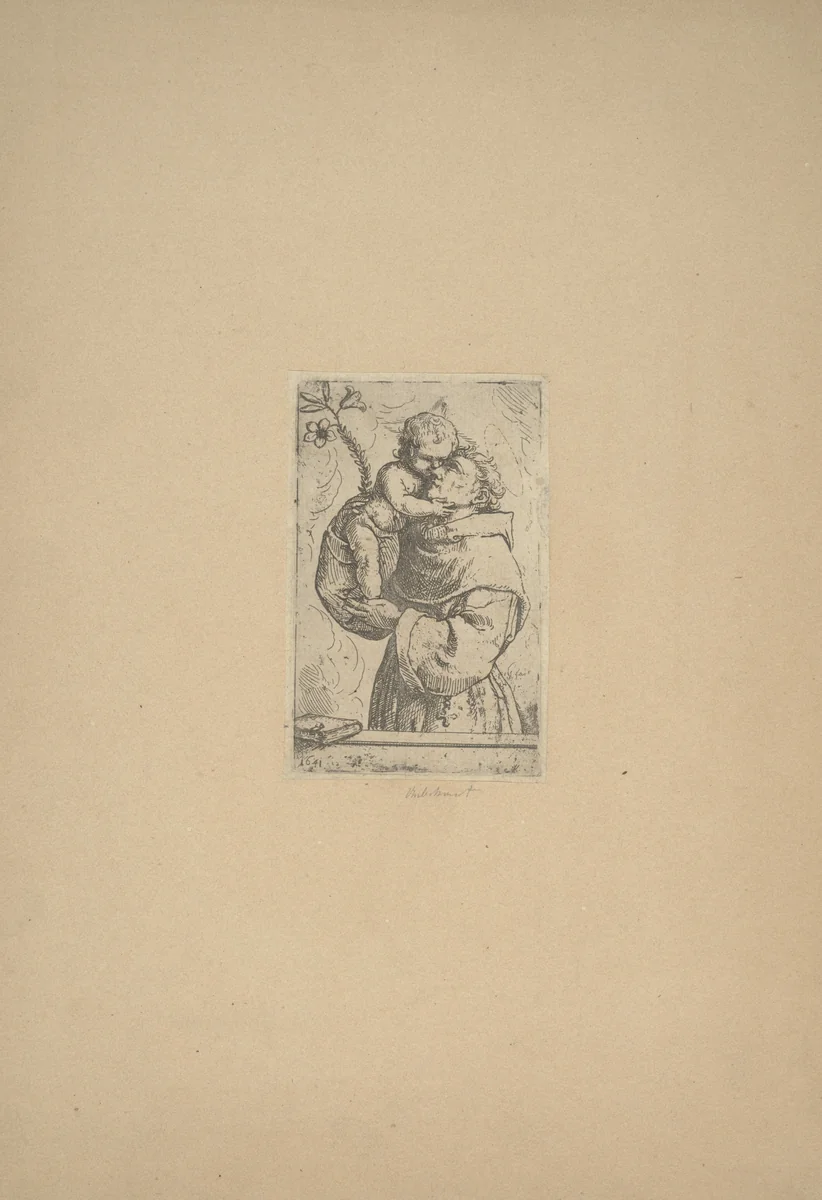 Saint Anthony with the Christ Child by Italian 17th Century, print, 1641