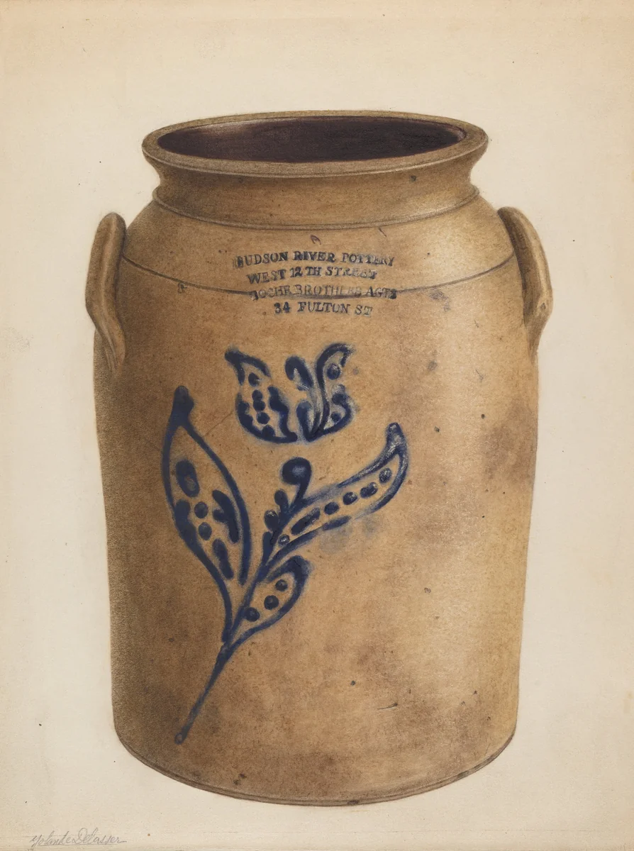 Jar by Yolande Delasser, index of american design, 1937