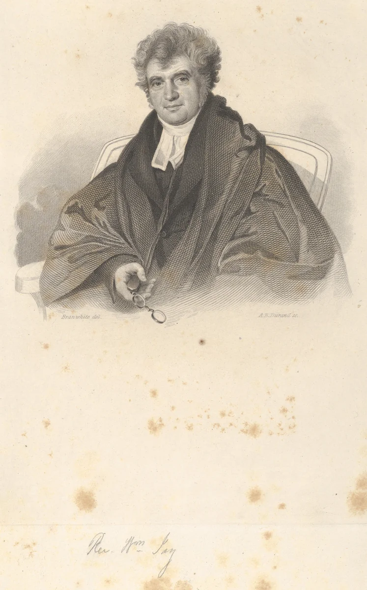 Rev. William Jay by Asher Brown Durand, print, 1823