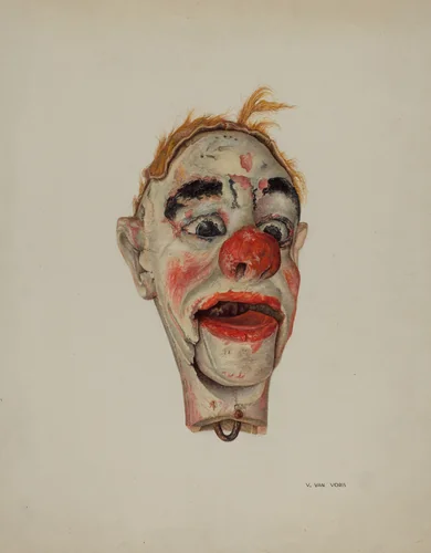 Head of a Clown Marionette by Vera Van Voris, index of american design, 1939
