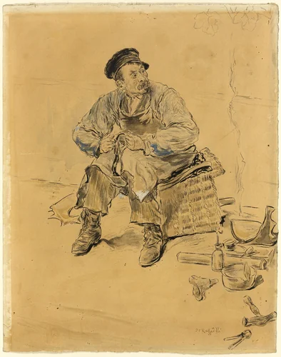 A Cobbler by Jean-François Raffaëlli, drawing, 1884-1894