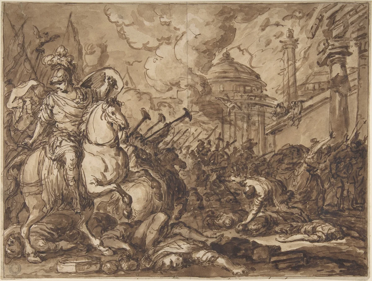 Ulysses Entering Troy by Antoine François Callet, drawing, 1780-1789