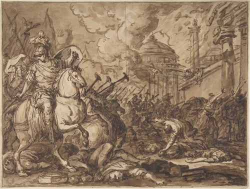 Ulysses Entering Troy by Antoine François Callet, drawing, 1780-1789