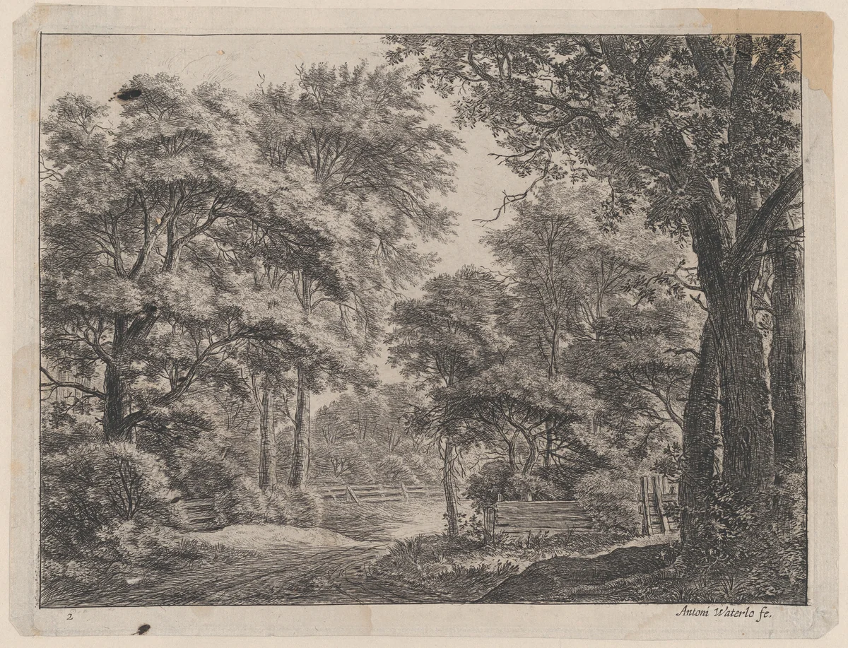 The Trimmed Groves by Anthonie Waterloo, print, 1620-1690