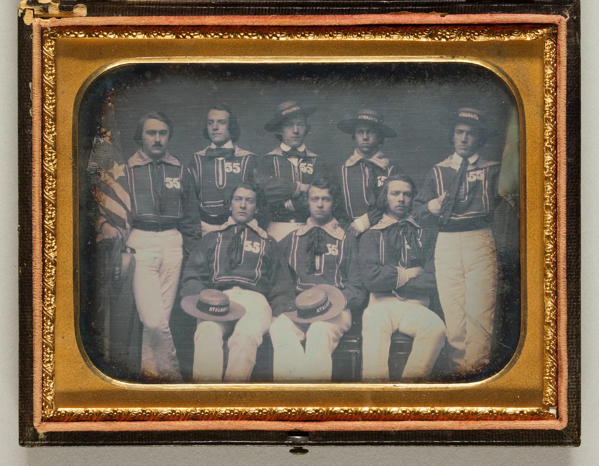 Untitled (Eight Atalanta Crewmen) by Artist Unknown, photograph, 1856